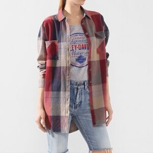 Harley Davidson Plaid Oversize Shirt Medium